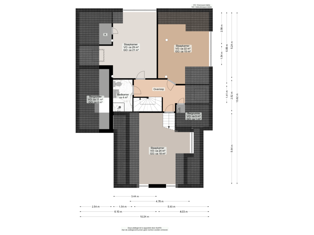 Bekijk plattegrond van Eerste verdieping van Boterdiep Oz 38