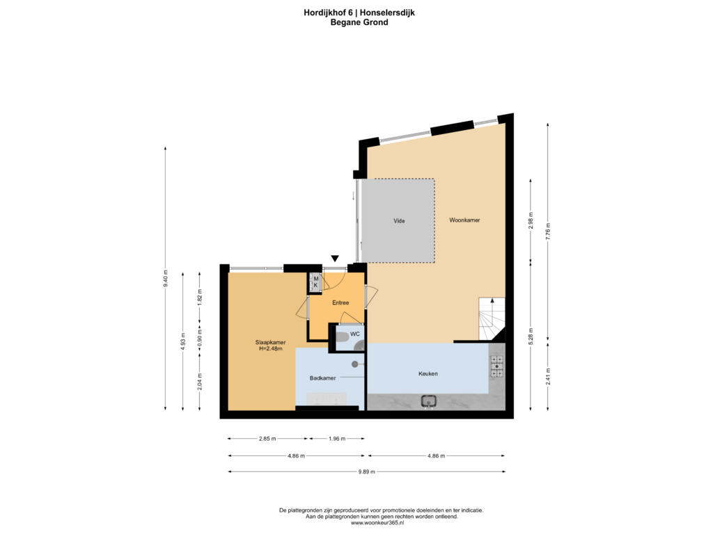 Bekijk plattegrond van Begane Grond van Hordijkhof 6