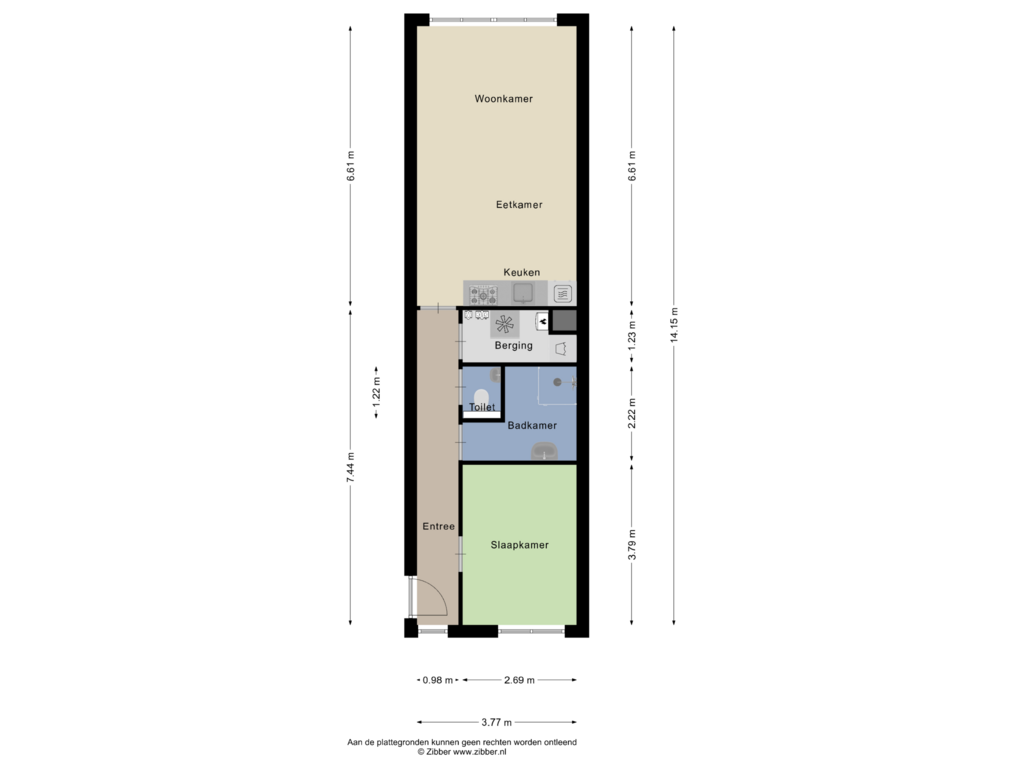 Bekijk plattegrond van Appartement van Mgr.Bekkersstraat 123