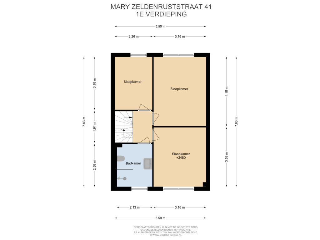 Bekijk plattegrond van 1E Verdieping van Mary Zeldenruststraat 41