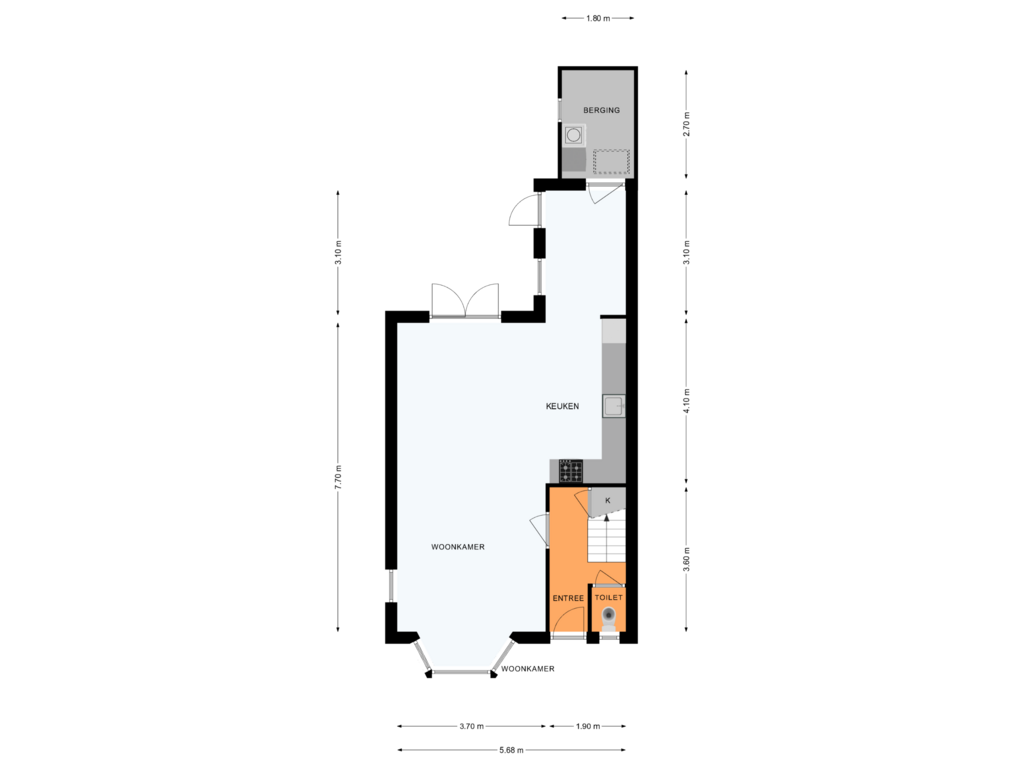 Bekijk plattegrond van BEGANE GROND van Breegraven 118