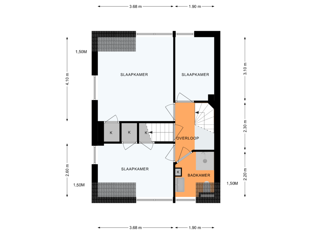 Bekijk plattegrond van 1e VERDIEPING van Breegraven 118