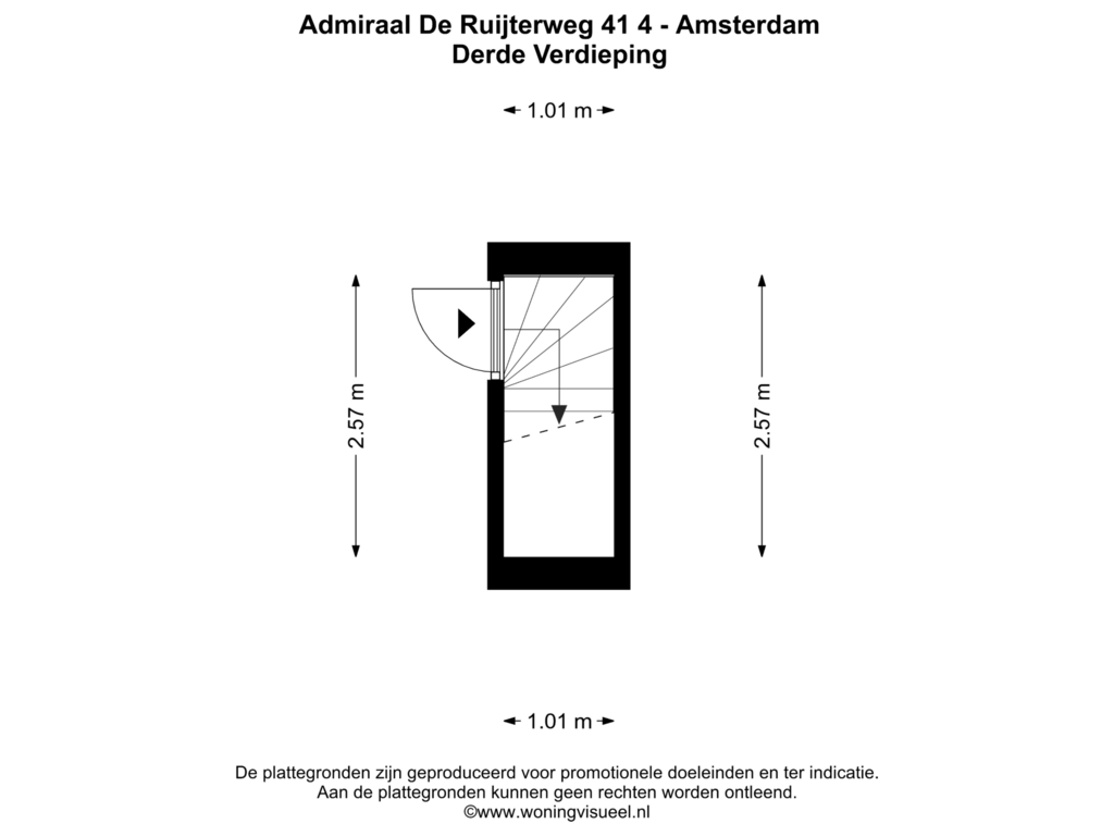 Bekijk plattegrond van DERDE VERDIEPING van Admiraal De Ruijterweg 41-4