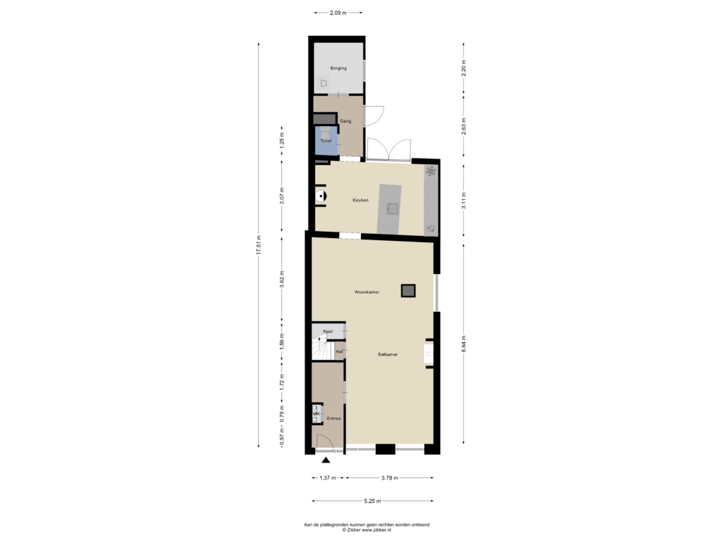 Bekijk plattegrond van Begane grond van Langenoordstraat 118