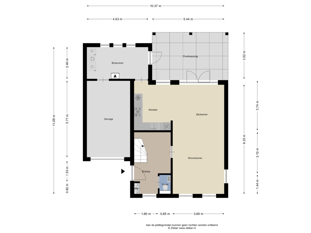 Bekijk plattegrond van Begane Grond van Noenever 26