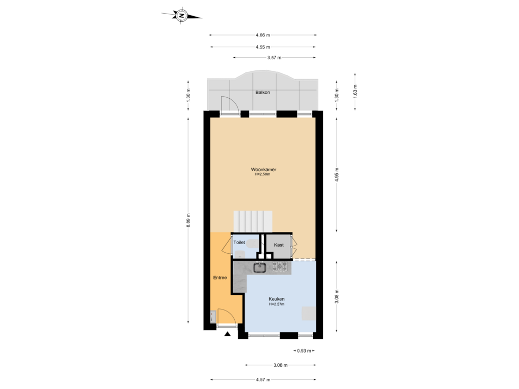 View floorplan of 1e Verdieping of Vondelweg 130