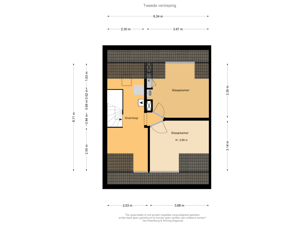 View floorplan of Tweede verdieping of Burgemeester van Baaklaan 44