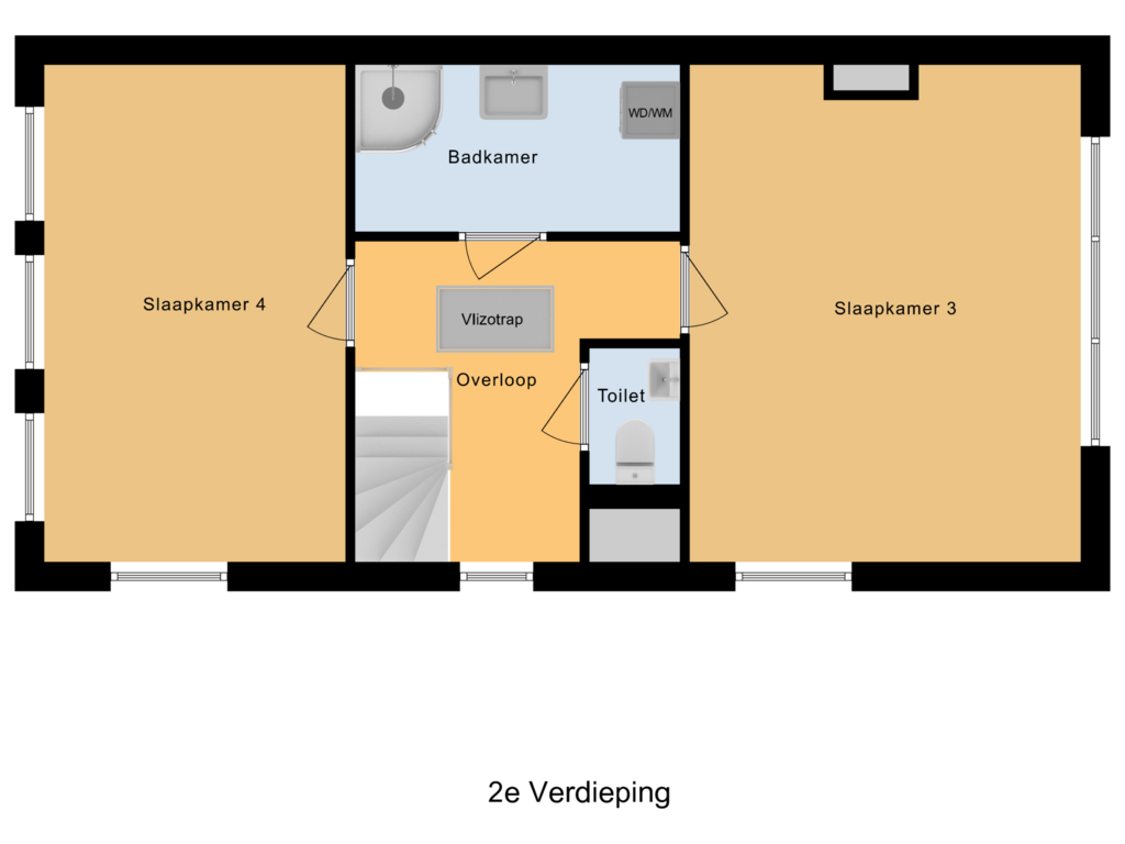 Bekijk plattegrond van 2e Verdieping van Steenbokstraat 2