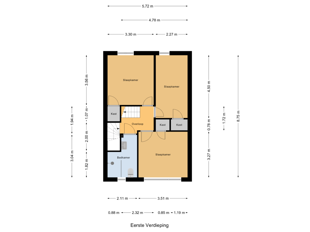 Bekijk plattegrond van Eerste Verdieping van Pensionarispad 10