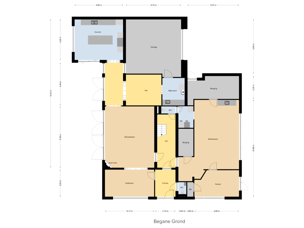 Bekijk plattegrond van Begane Grond van Korte Hei 11