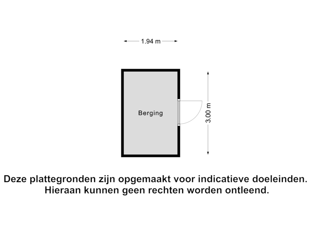 View floorplan of Berging of Salome Stickenstraat 14