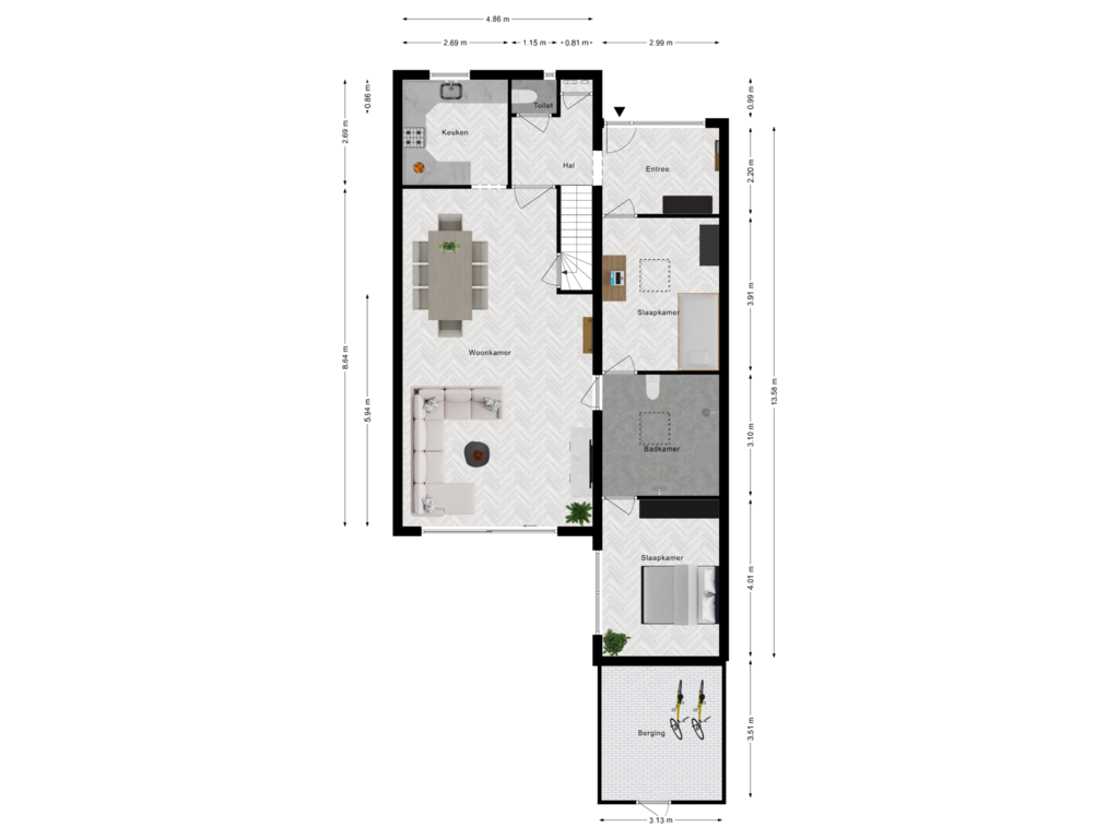 View floorplan of Begane grond of Lindonklaan 5