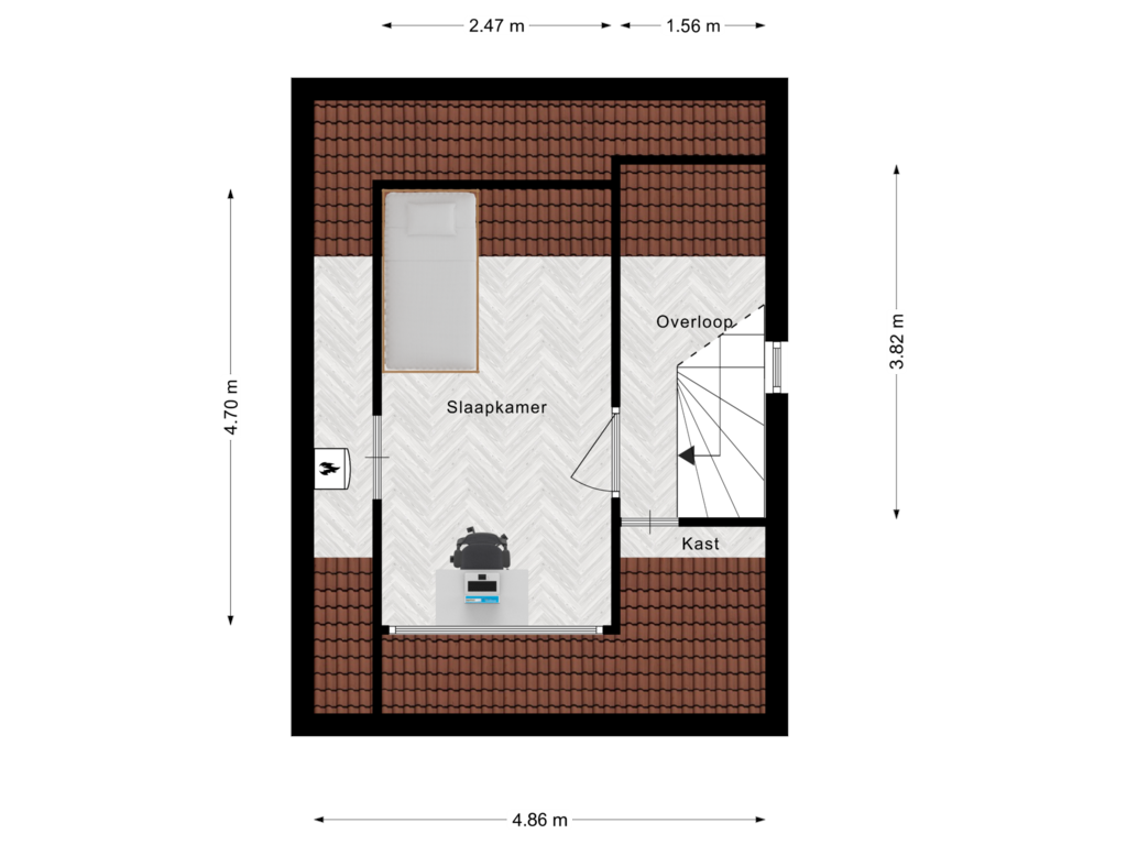 View floorplan of 2e Verdieping of Lindonklaan 5