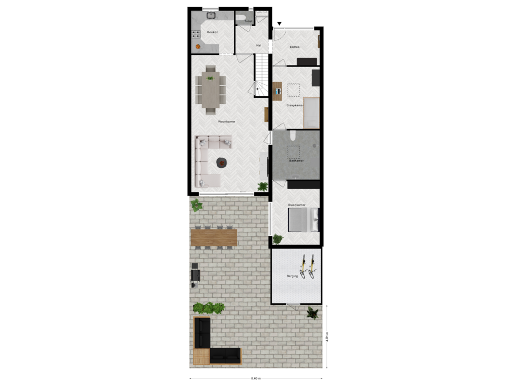 View floorplan of Begane grond met tuin of Lindonklaan 5