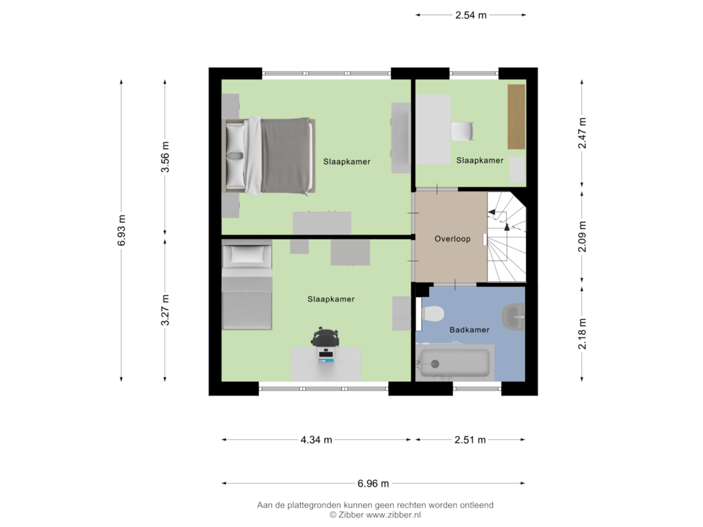 View floorplan of Eerste Verdieping of Stentorlaan 43