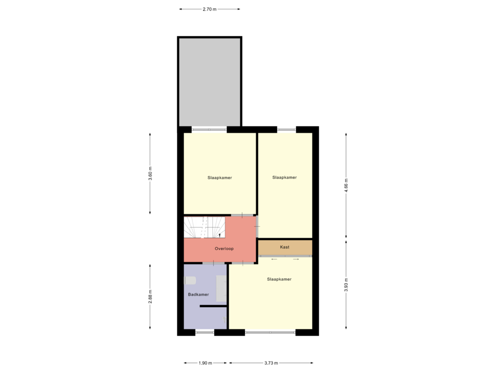 Bekijk plattegrond van 1e verdieping van Hoofdspoor 91