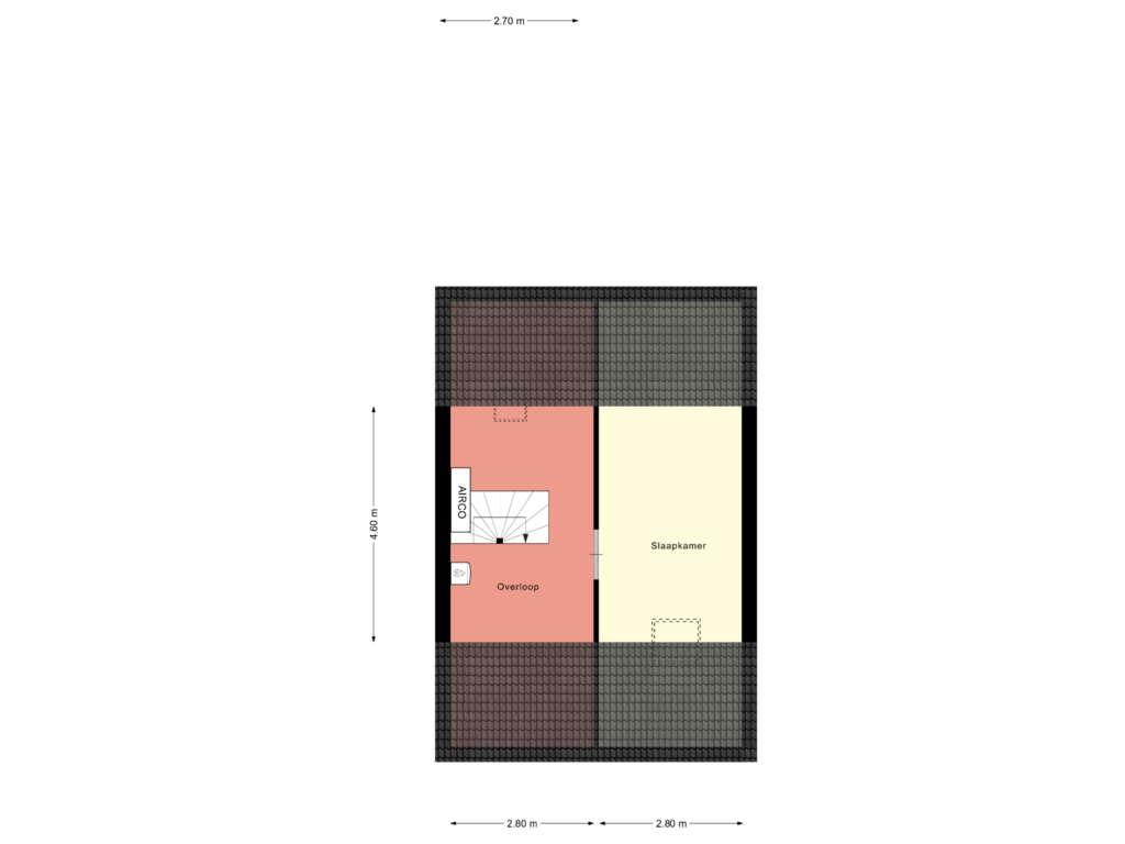 Bekijk plattegrond van 2e verdieping van Hoofdspoor 91