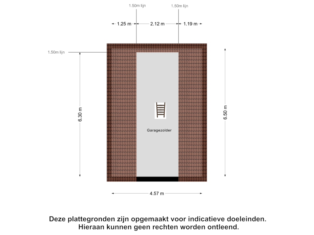 View floorplan of Garagezolder of Ruitersveldweg 15