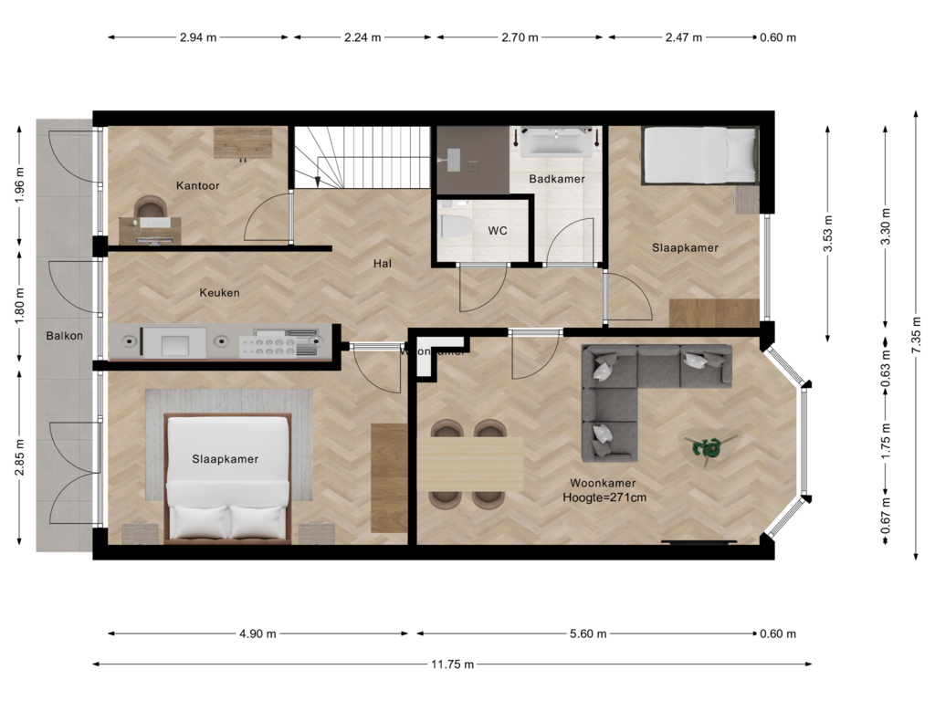 View floorplan of Appartement of Ermelostraat 170