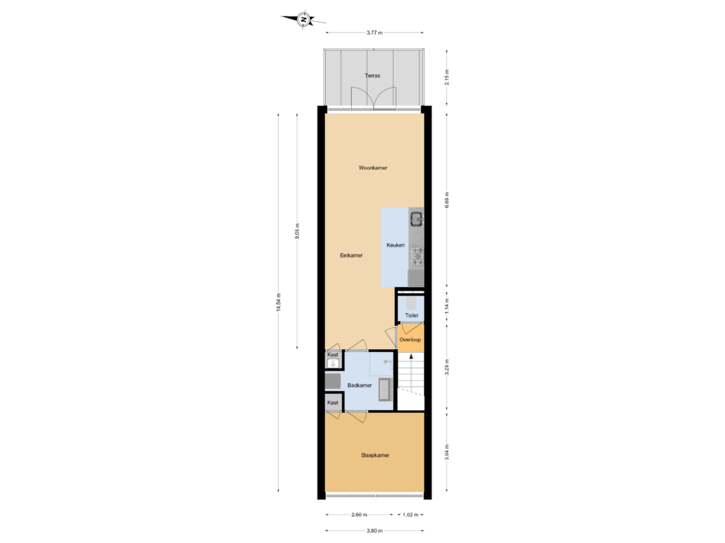 Bekijk plattegrond van 1e Verdieping van Reaumurstraat 3-A