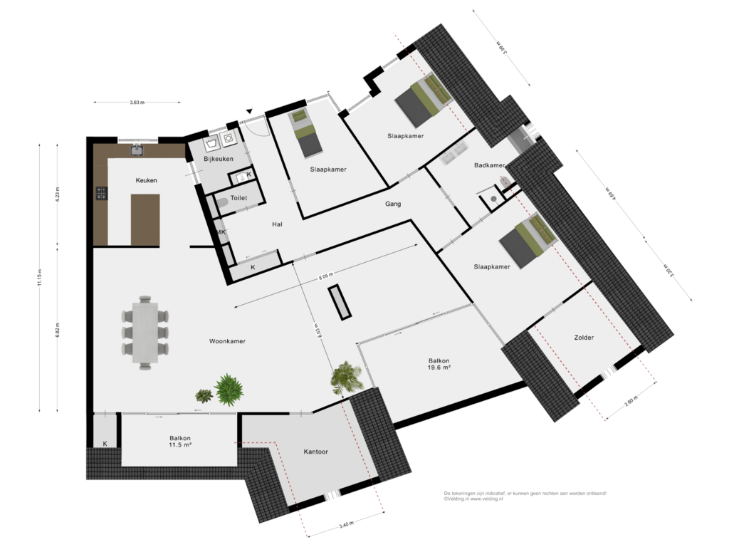 View floorplan of Woonlaag of Puntkolk 26