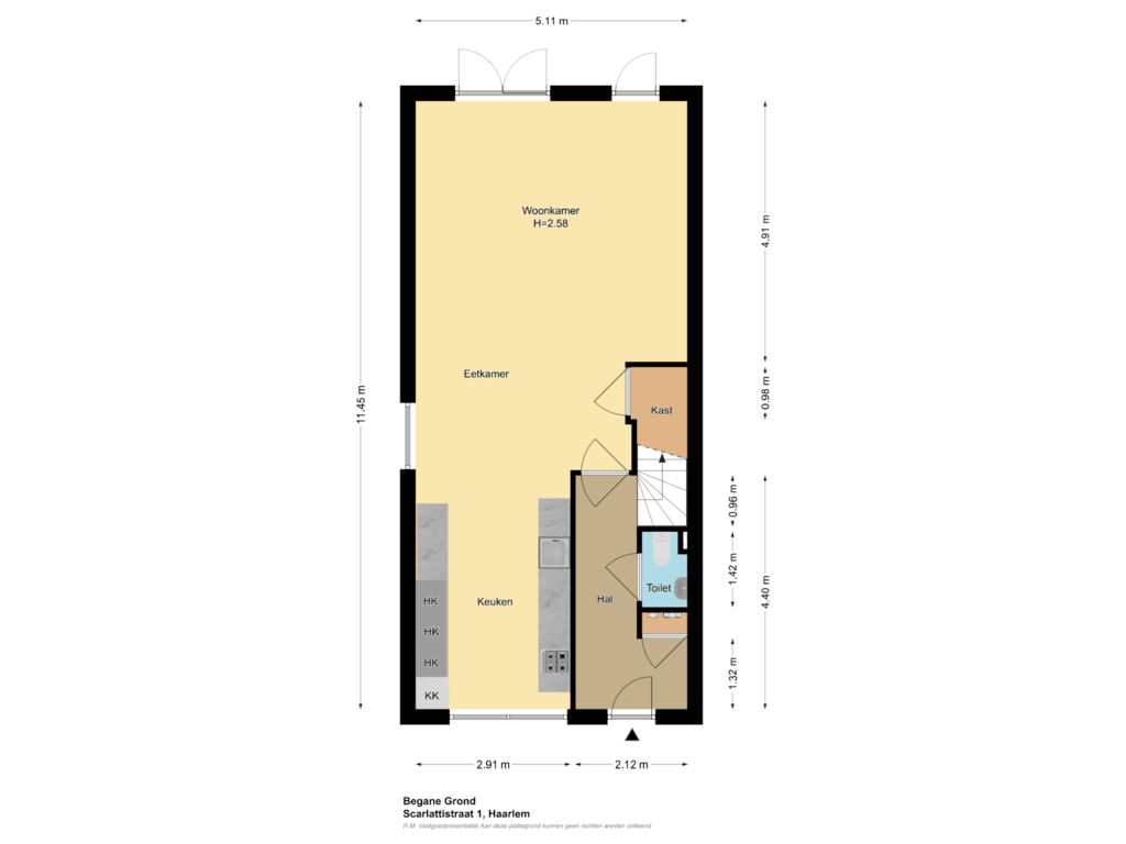 View floorplan of Begane Grond of Scarlattistraat 1