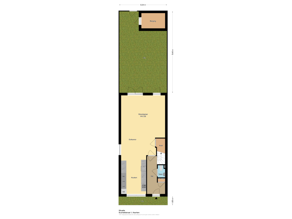 View floorplan of Situatie of Scarlattistraat 1