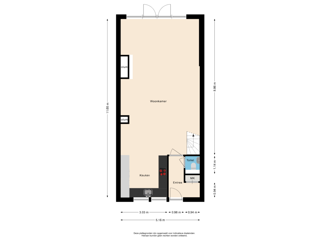 View floorplan of Begane Grond of Dammersboog 44