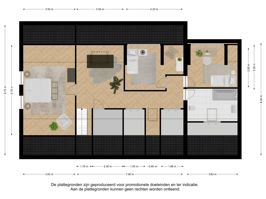 View floorplan of Eerste verdieping of Groenstraat 9-A