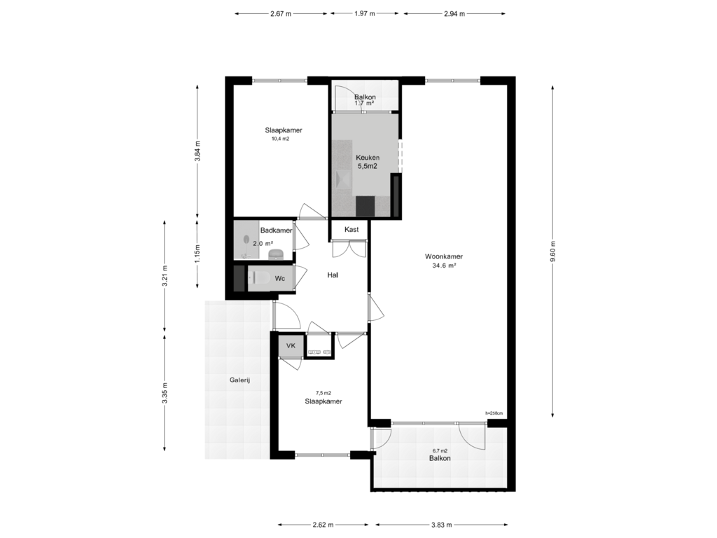 View floorplan of Begane grond of Wieldraaierstraat 19