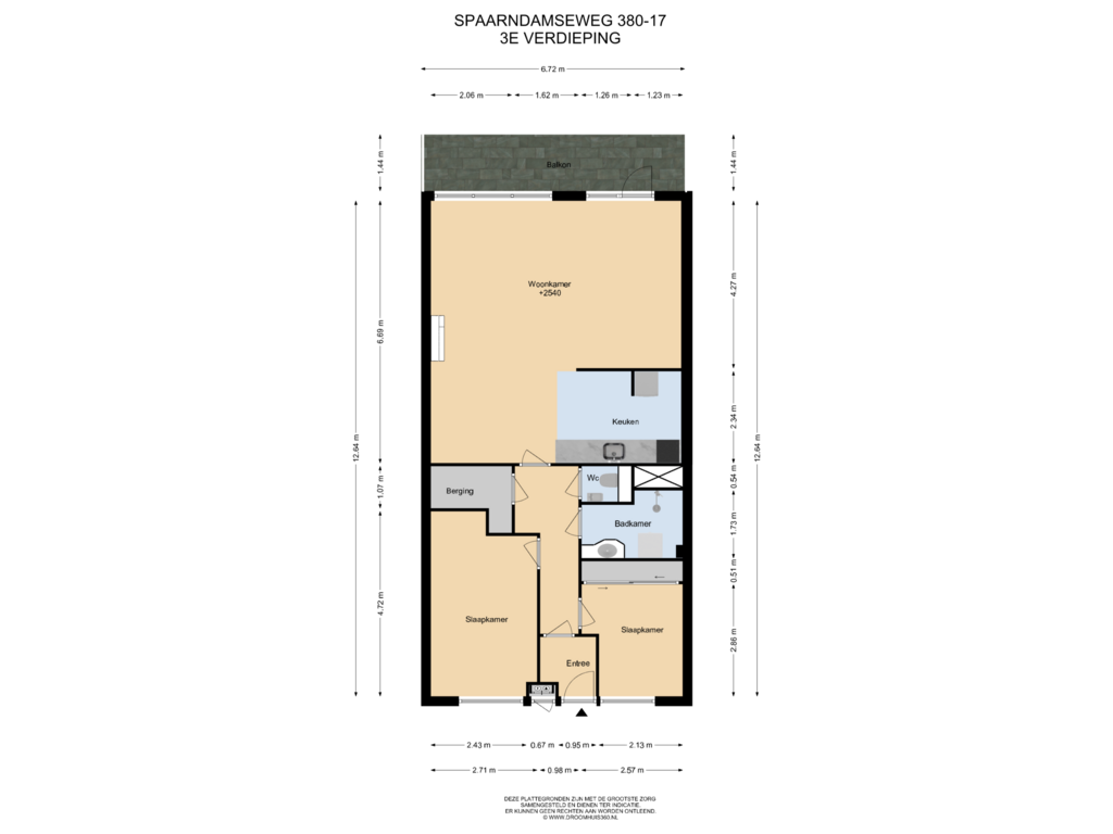 Bekijk plattegrond van 3E Verdieping van Spaarndamseweg 380-0017