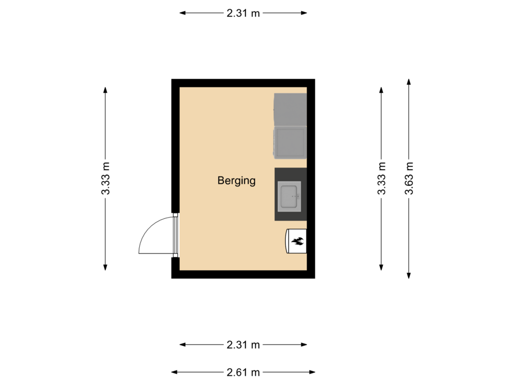 Bekijk plattegrond van Berging van Constantijnstraat 36