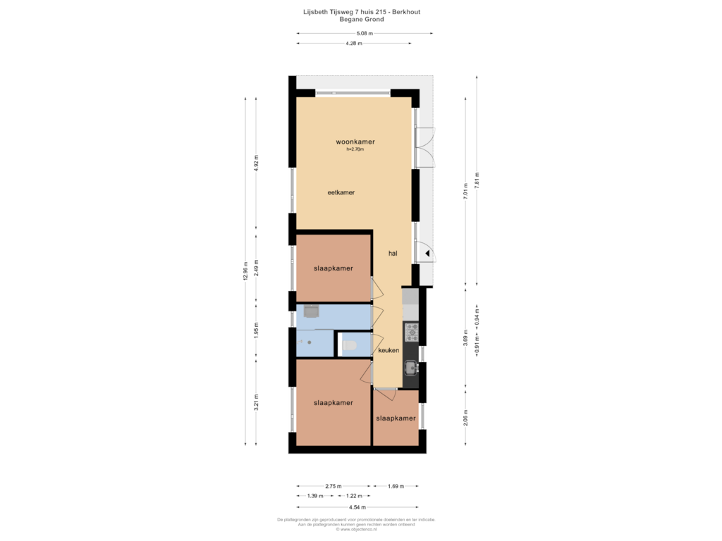 View floorplan of Begane Grond of Lijsbeth Tijsweg 7-215