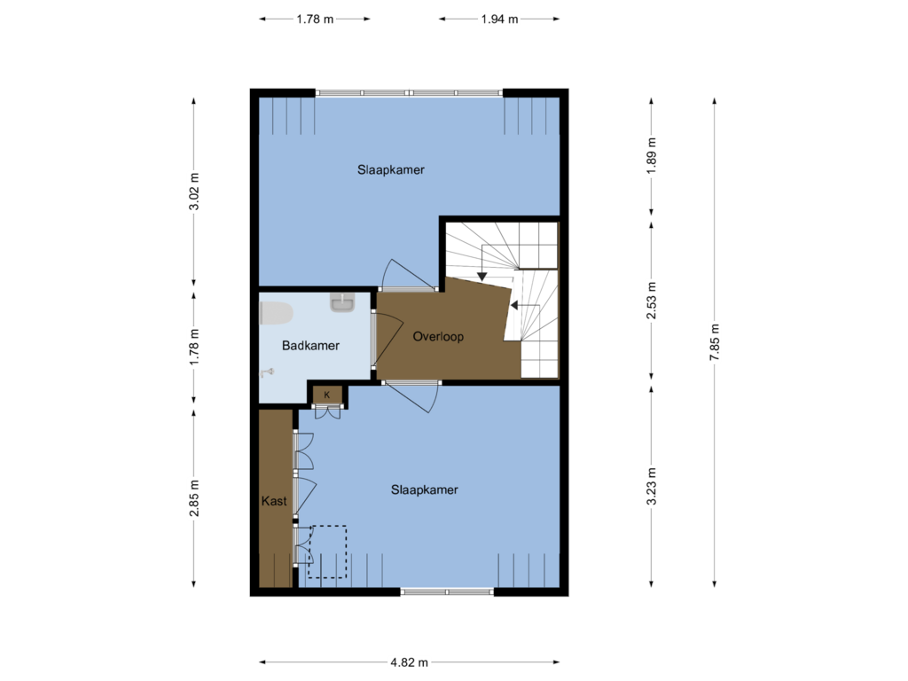 Bekijk plattegrond van Verdieping 1 van Keukenstraat 21