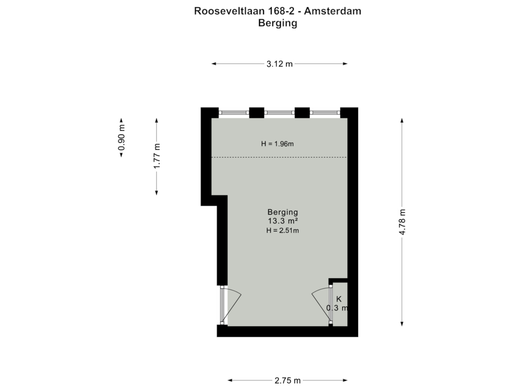 Bekijk plattegrond van Berging van Rooseveltlaan 168-2