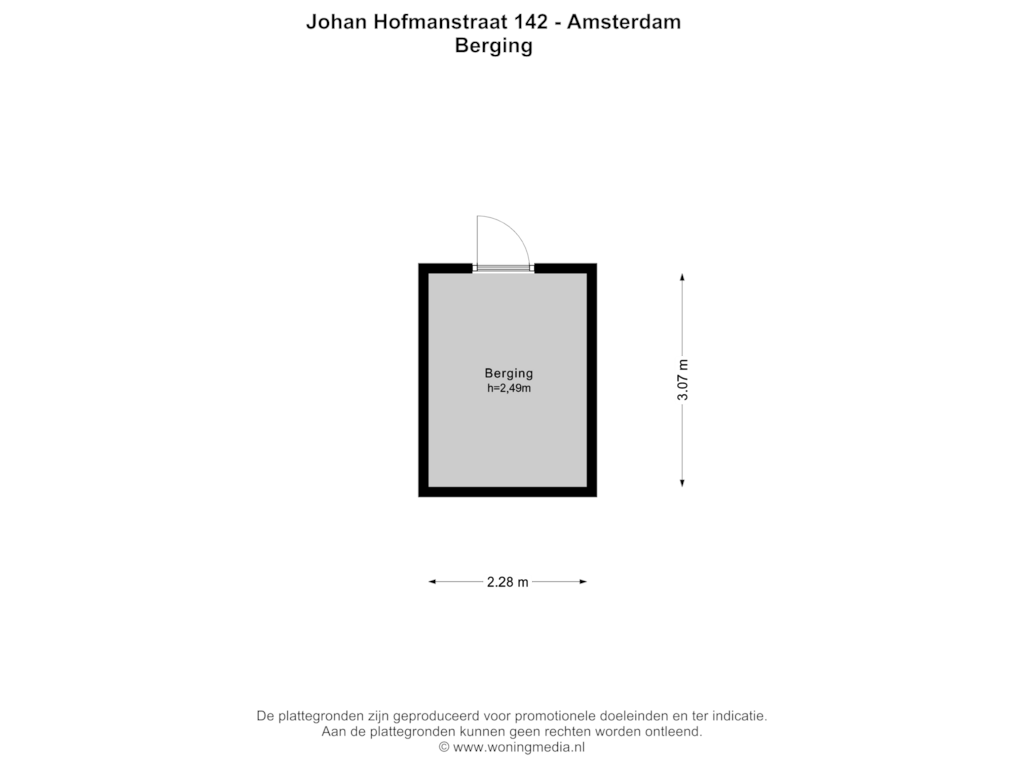 View floorplan of Berging of Johan Hofmanstraat 142