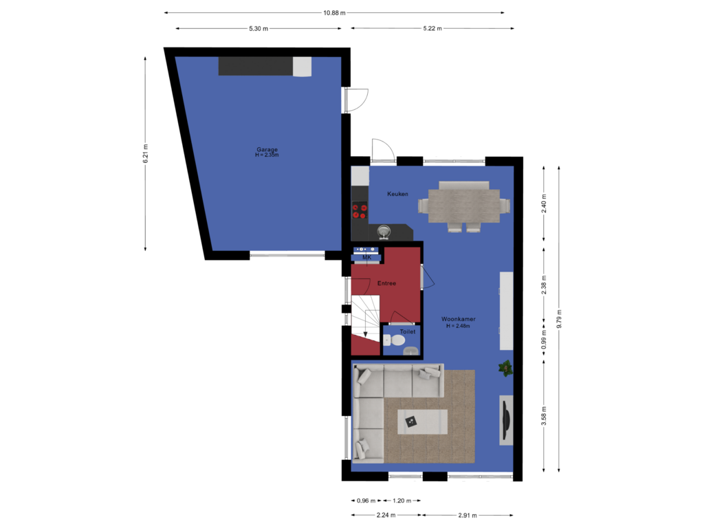 Bekijk plattegrond van Begane grond van Veenpluispad 1