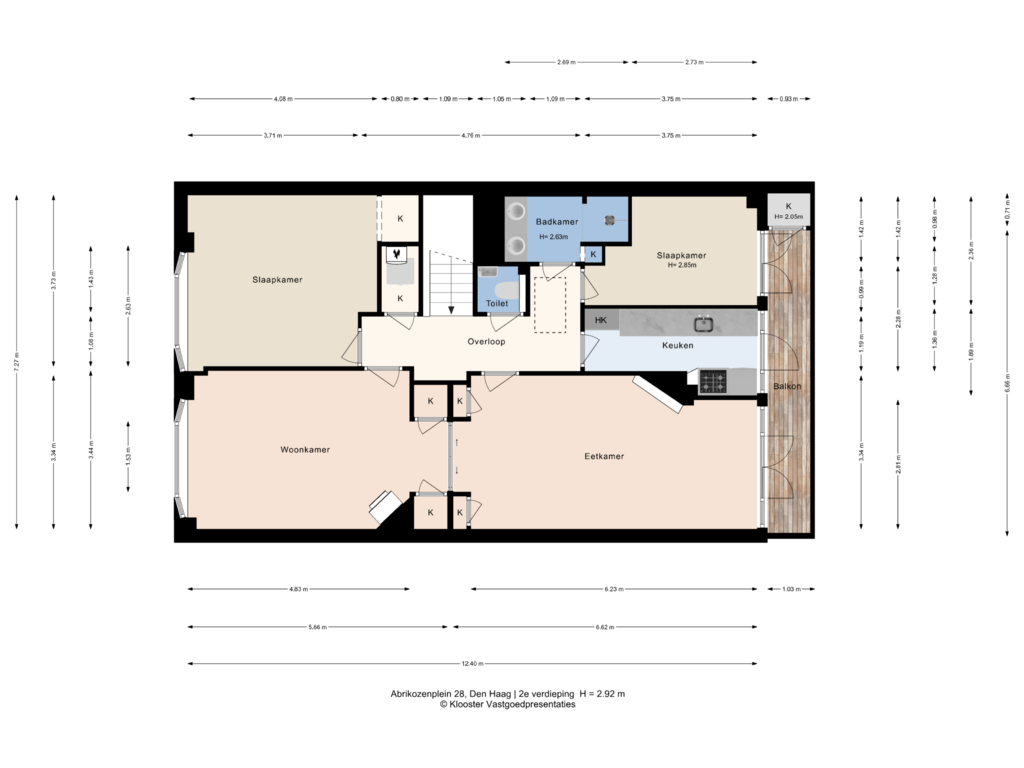 Bekijk plattegrond van 2e verdieping van Abrikozenplein 28