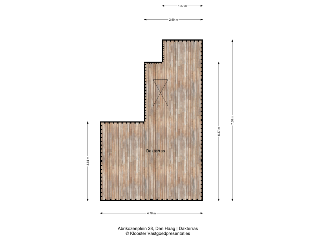 Bekijk plattegrond van Dakterras van Abrikozenplein 28