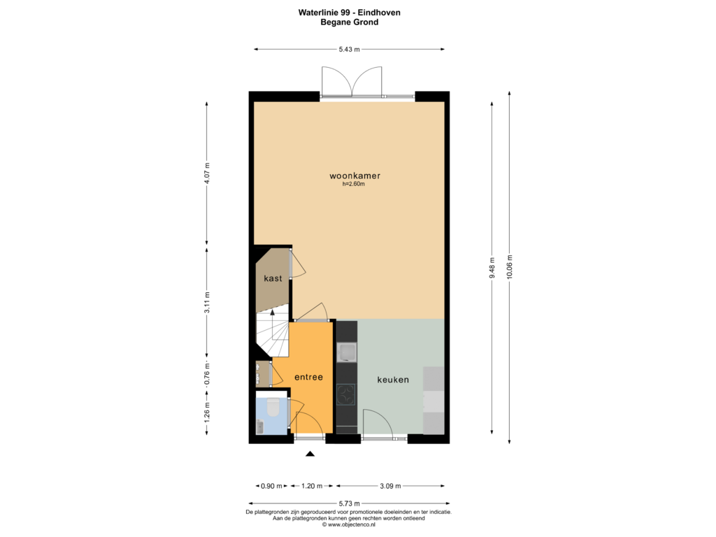 View floorplan of BEGANE GROND of Waterlinie 99