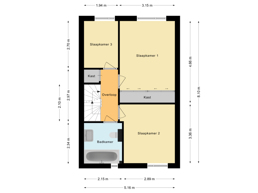 View floorplan of Eerste Verdieping of Eykmanhof 3