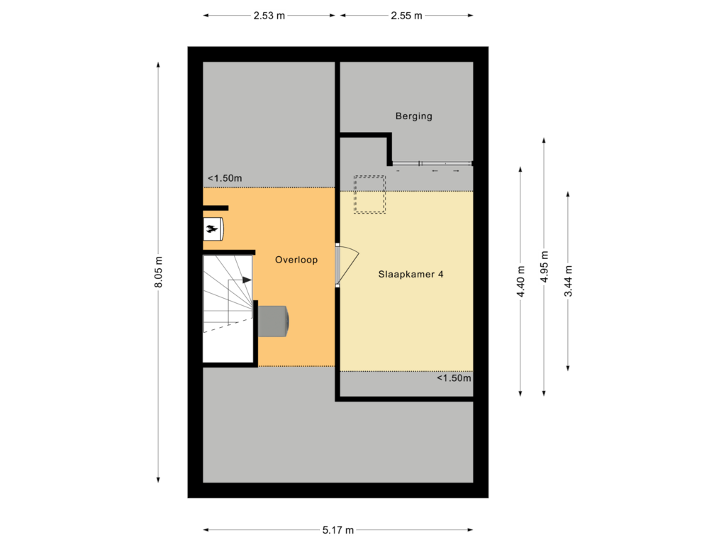 View floorplan of Tweede Verdieping of Eykmanhof 3