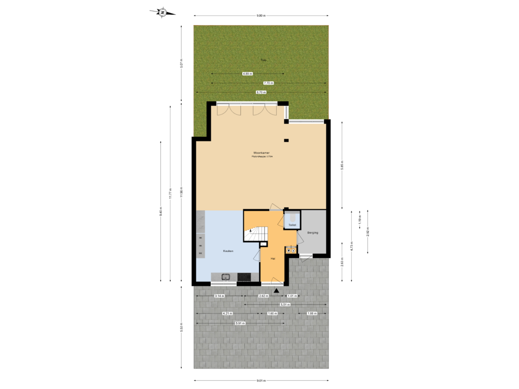 View floorplan of Begane grond tuin of Fjorddal 5