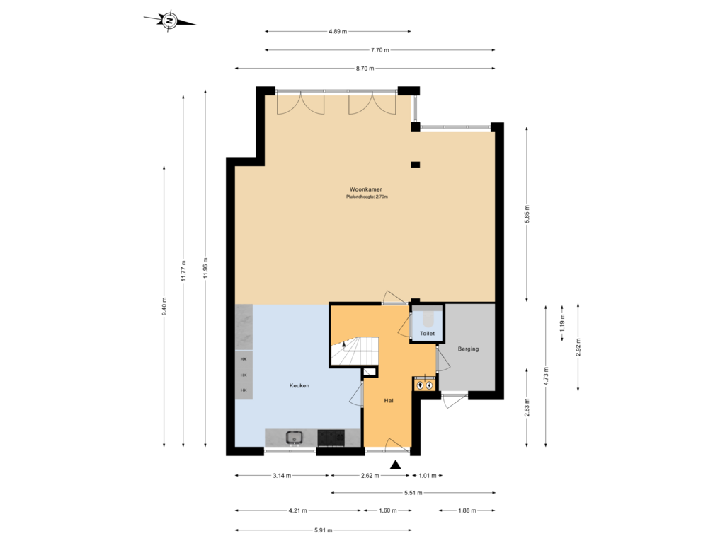 View floorplan of Begane grond of Fjorddal 5