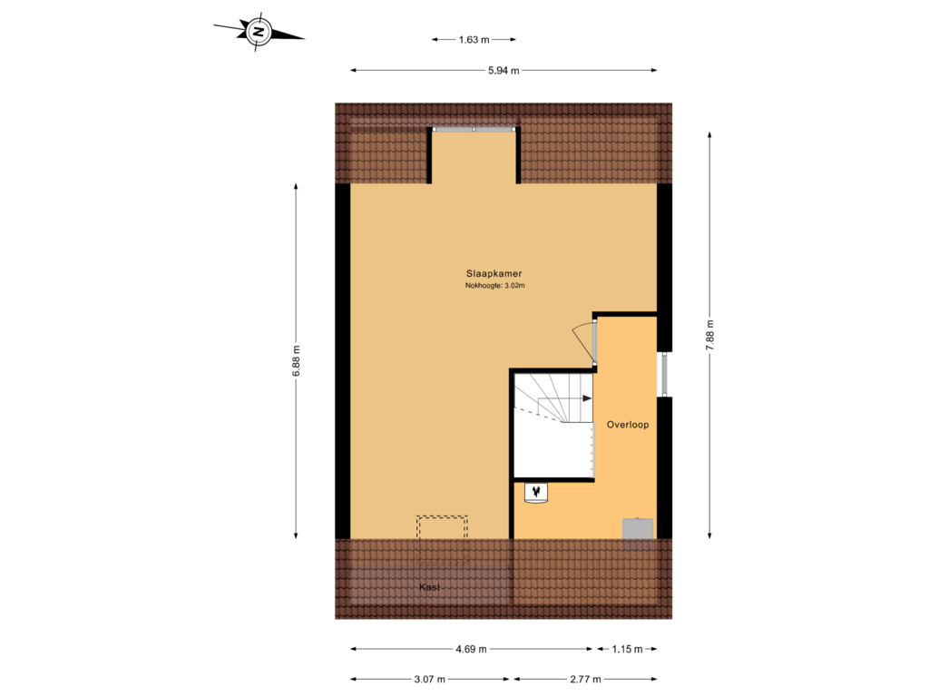 View floorplan of 2e verdieping of Fjorddal 5