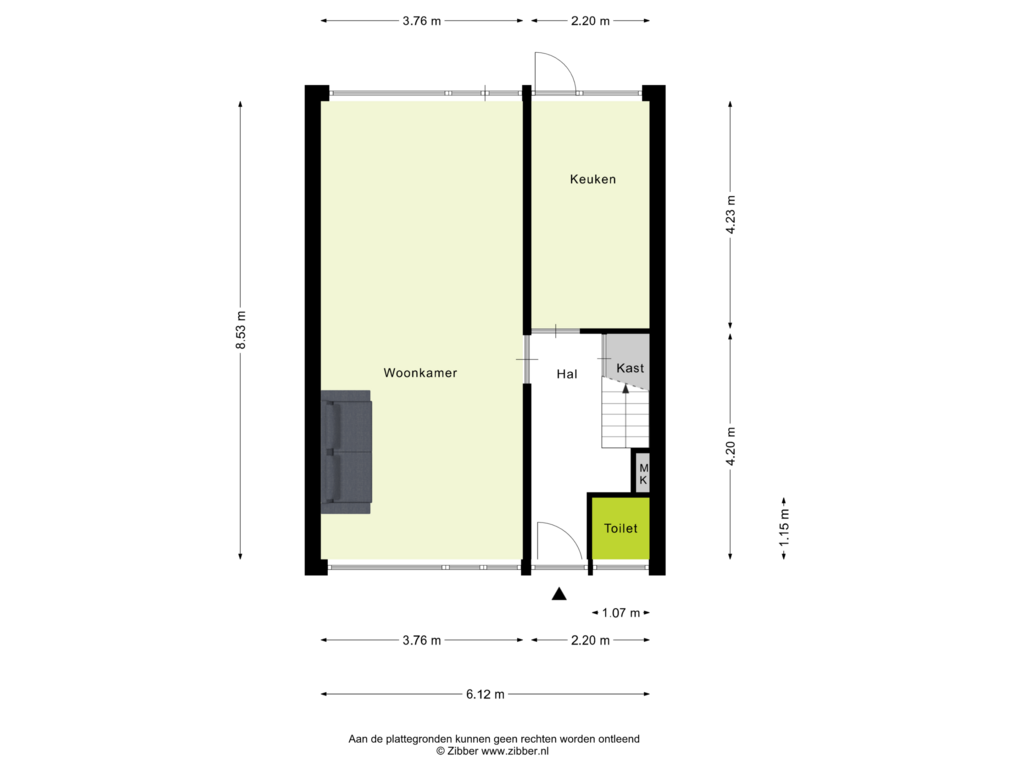 Bekijk plattegrond van Begane grond van Kreuzenstraat 23