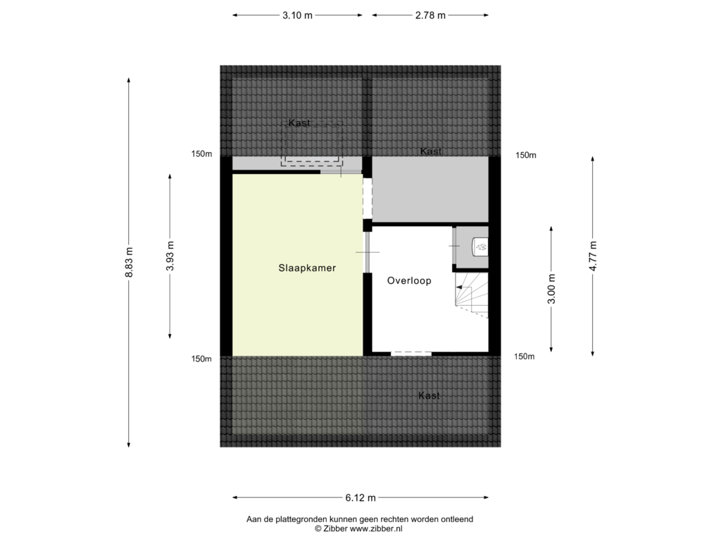 Bekijk plattegrond van Zolder van Kreuzenstraat 23