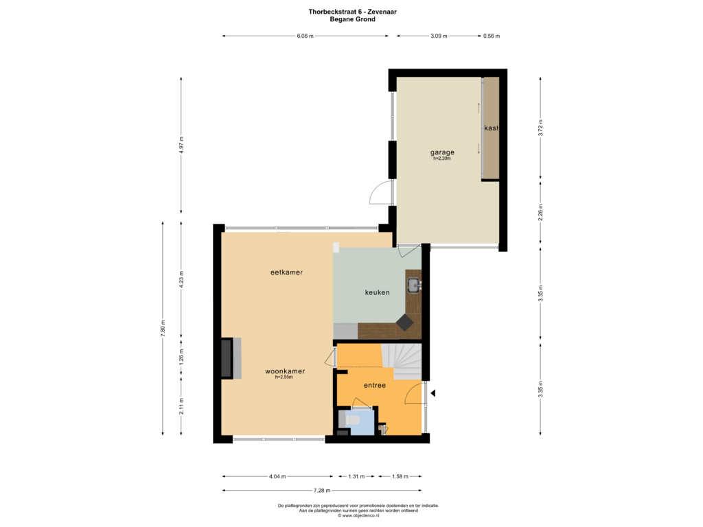 Bekijk plattegrond van BEGANE GROND van Thorbeckestraat 6