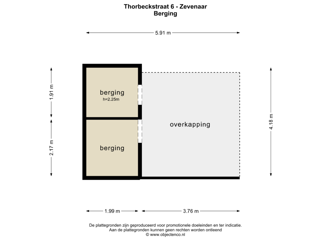 Bekijk plattegrond van BERGING van Thorbeckestraat 6