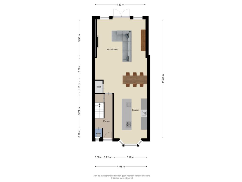 Bekijk plattegrond van Begane Grond van Vonderstraat 22